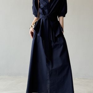 French Vintage-Style Linen Waist-Cinching Short-Sleeve Shirt and Skirt Two-Piece Set for Women - Summer 2025 Fashion
