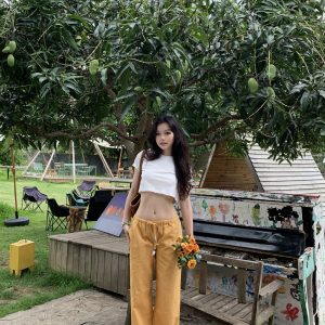 Gemstone Linen Pants for Summer - Lightweight, Comfortable, Available in 3 Colors, Perfect for Y2K and Casual Chic Styles