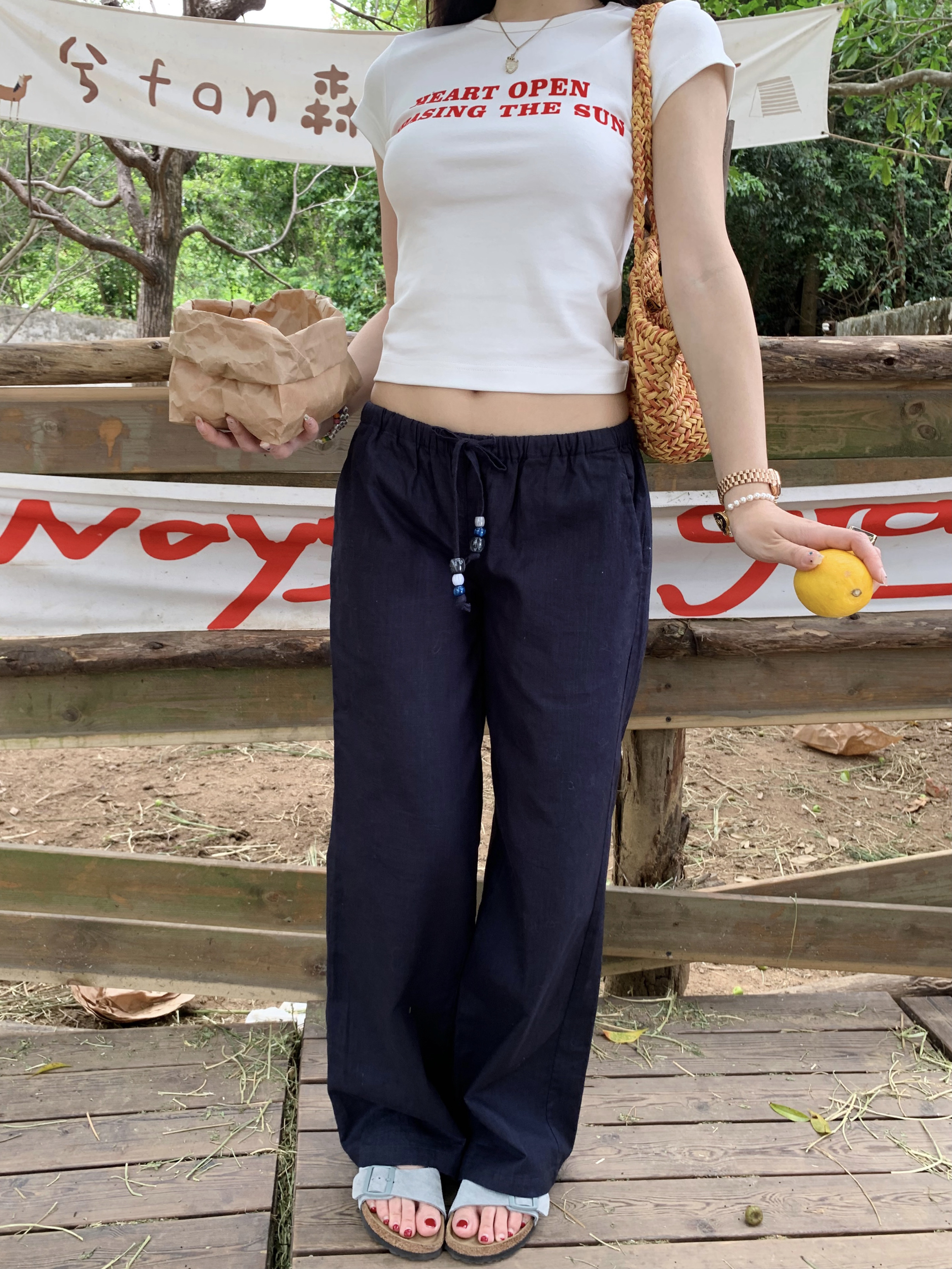 Gemstone Linen Pants for Summer - Lightweight, Comfortable, Available in 3 Colors, Perfect for Y2K and Casual Chic Styles