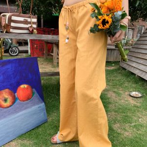 Gemstone Linen Pants for Summer - Lightweight, Comfortable, Available in 3 Colors, Perfect for Y2K and Casual Chic Styles