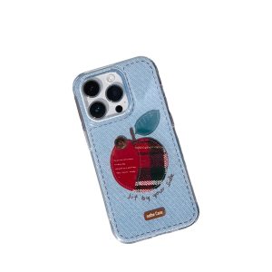 Hand-Painted Double-Layer IMD Phone Case for iPhone 16 Pro Max - Autumn Winter Red Apple Design, Original Protective Cover