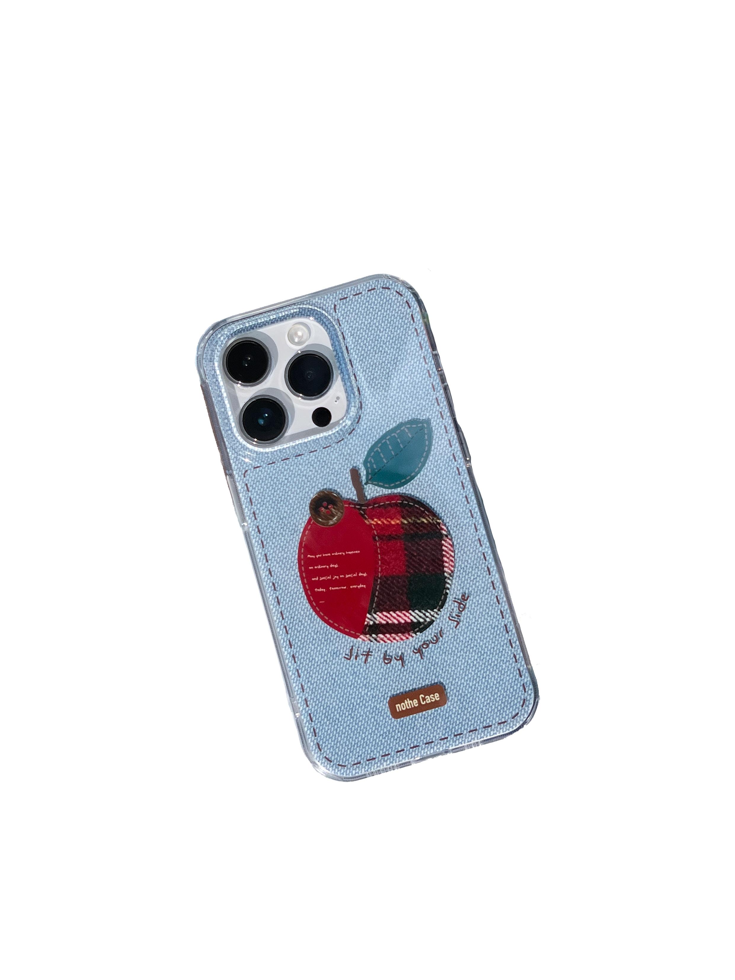 Hand-Painted Double-Layer IMD Phone Case for iPhone 16 Pro Max - Autumn Winter Red Apple Design, Original Protective Cover