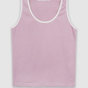 Handmade Color-Blocking Striped Minimalist Vest - Korean Style Fashion Top for a Trendy Y2K Look
