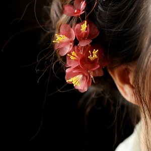 Handmade Embroidered Plum Blossom Hairpin - Ancient Style Hanfu Side Clip for Updo, Elegant Women's Qipao Hair Accessory