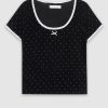 Handmade Floral Short Sleeve T-Shirt - Cute Slim Fit Korean Style Top for Sweet Casual Looks