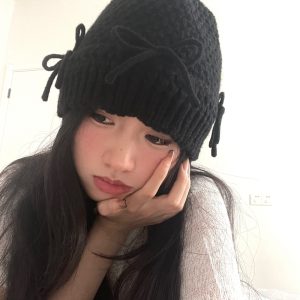 Handmade Knitted Bow Fisherman Hat for Women - Versatile Cold Weather Bucket Hat with Ear Coverage for Autumn and Winter
