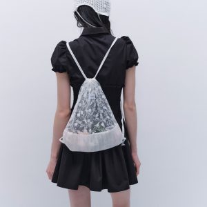 Handmade Korean Style Lace Drawstring Backpack - Versatile Ins Fashion Accessory for Everyday Use