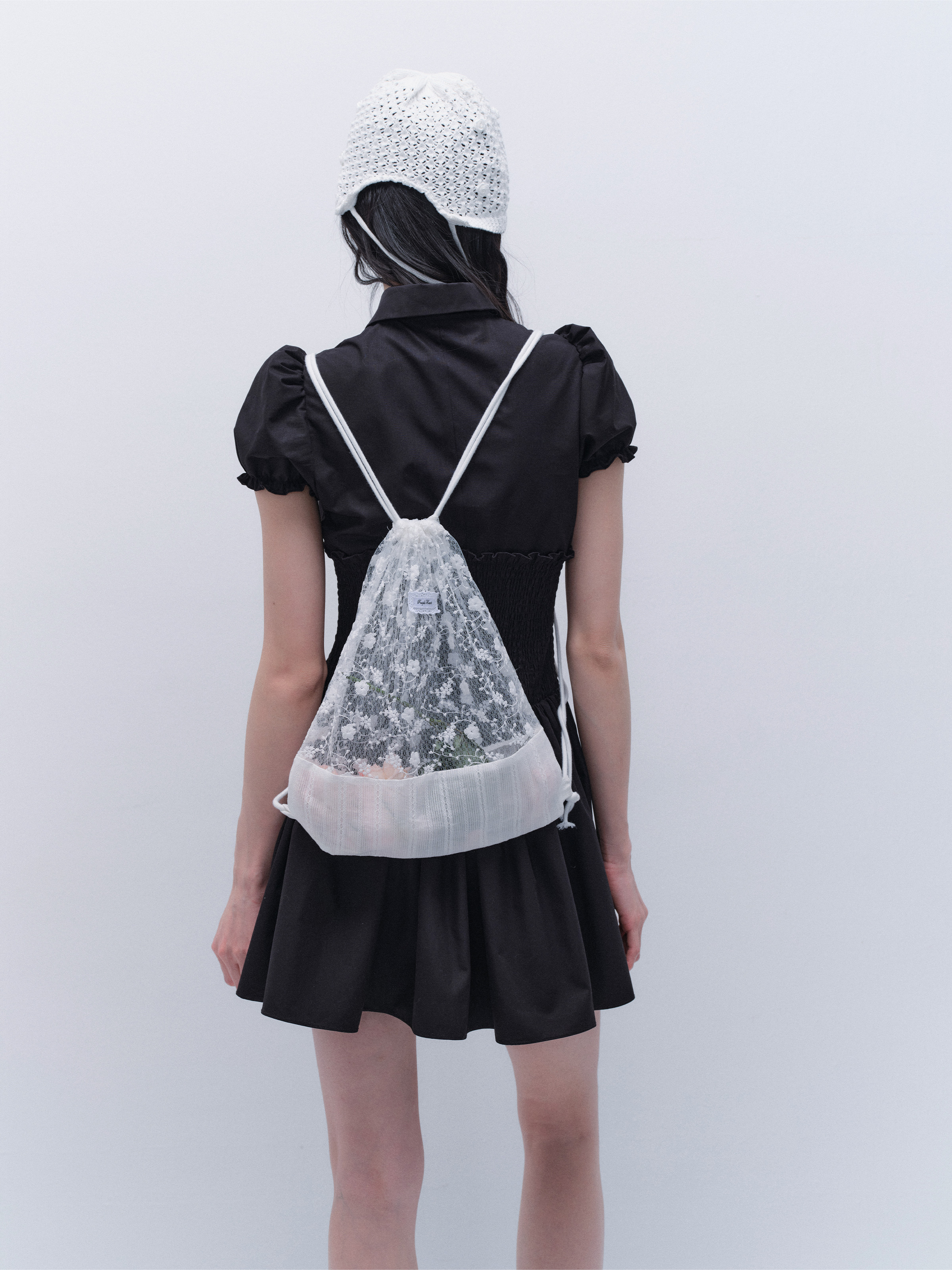Handmade Korean Style Lace Drawstring Backpack - Versatile Ins Fashion Accessory for Everyday Use