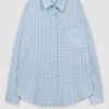Handmade Korean Style Single-Row Check Long Sleeve Collar Shirt for Women - Trendy Fashion Top