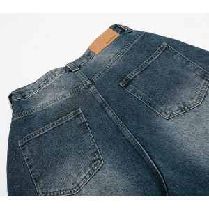 Handmade Pearl Sewn Loose Denim Shorts for Women - 2025 Summer Creative Design 3/4 Pants in Trendy Casual Style