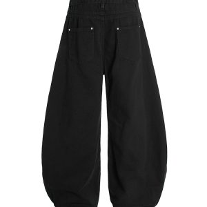 Handmade Pearl Wide-Leg Machete Pants for Men, Casual American Style, Curved Blade Design, Trendy Streetwear Fashion