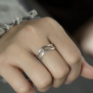 Handmade Retro 925 Silver Ring for Men & Women, Adjustable Open Design, Simple Matte Finish, Perfect for Couples