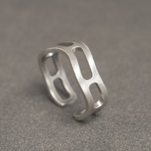 Handmade Retro 925 Silver Ring for Men & Women, Adjustable Open Design, Simple Matte Finish, Perfect for Couples