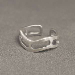Handmade Retro 925 Silver Ring for Men & Women, Adjustable Open Design, Simple Matte Finish, Perfect for Couples
