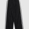 Handmade Retro Lace Side Stripe Casual Pants - Korean Style Straight Fit Trousers for a Chic 90s Look
