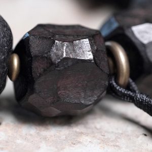 Handmade Tibetan Style Black Sandalwood Bracelet with Sky Beads | Retro Ethnic Men's Accessory, Textured Plaything
