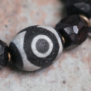 Handmade Tibetan Style Black Sandalwood Bracelet with Sky Beads | Retro Ethnic Men's Accessory, Textured Plaything