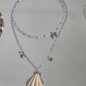 Handmade Vacation Style Multi-Layer Shell and Crystal Bead Clavicle Chain - Versatile High-End Stacking Jewelry