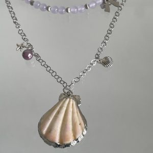 Handmade Vacation Style Multi-Layer Shell and Crystal Bead Clavicle Chain - Versatile High-End Stacking Jewelry