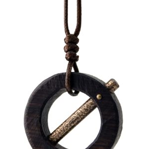 Handmade Vintage Black Sandalwood Pendant Necklace for Men - Trendy Creative Accessory with Original Design