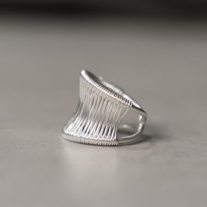 Handmade Vintage Open Ring for Men and Women, Versatile 925 Silver Simple Style Fashion Jewelry