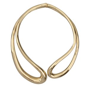 Heavy Industry Minimalist Metal Geometric Spring Collar Necklace - High-End Clavicle Chain for Women in Cold Style