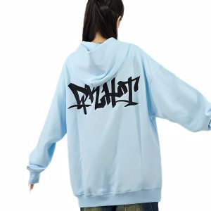 Heavyweight Hoodie with Letter Embroidery for Couples - Versatile Loose Fit Autumn Sweatshirt, National Trend Style