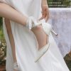High-End French Style Lace Wedding Shoes for Brides - Comfortable White High Heels for Everyday Wear