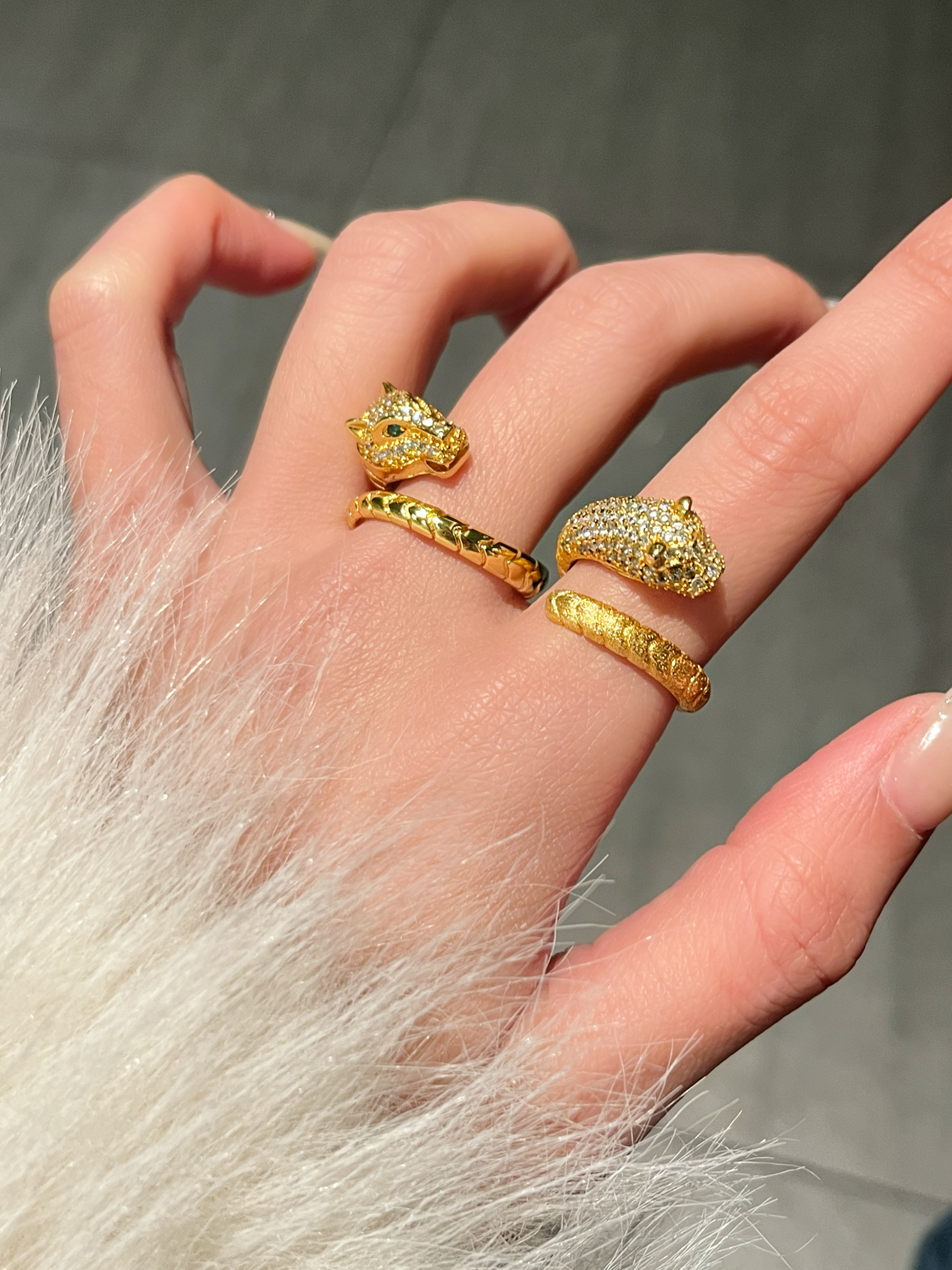 High-End Gold Leopard Ring for Women - Luxurious Old Money Style, Unique Design, Fashionable Light Luxury Index Finger Ring