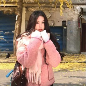High-End Pink Versatile Coat with Sweet Design - Trendy Temperament Outerwear for Chic Looks
