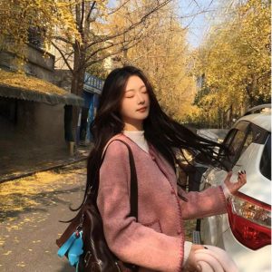 High-End Pink Versatile Coat with Sweet Design - Trendy Temperament Outerwear for Chic Looks