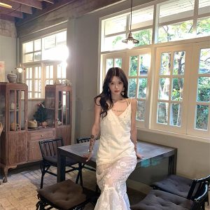 High-End Three-Dimensional Hook Flower Hollow Out Sling Dress - Super Fairy Vacation Style for Women - Summer Fashion
