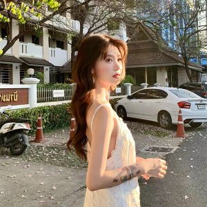 High-End Three-Dimensional Hook Flower Hollow Out Sling Dress - Super Fairy Vacation Style for Women - Summer Fashion