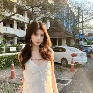 High-End Three-Dimensional Hook Flower Hollow Out Sling Dress - Super Fairy Vacation Style for Women - Summer Fashion