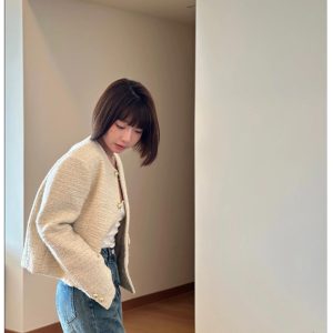 High-End Women's Woven Coat - Retro Chen Daitui Style for Spring, Autumn, and Winter Fashion