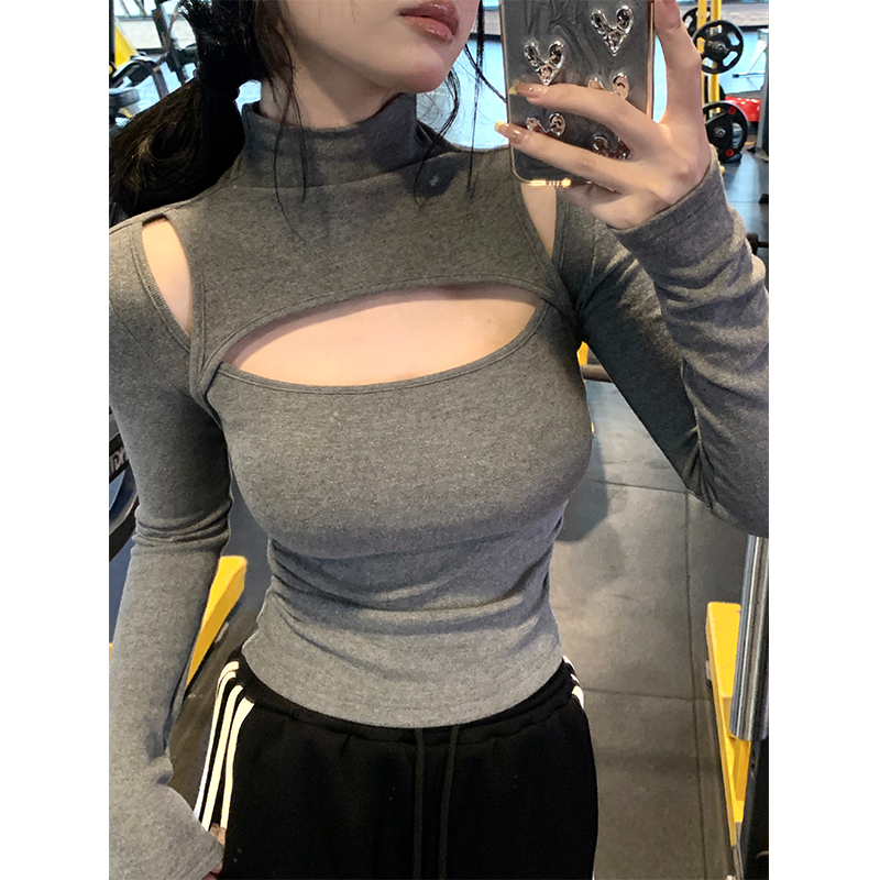 High Neck Slim Fit Square Design Knitted Base Layer Top for Women - Sweet Temptation Style