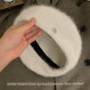 High-Quality Angora Rabbit Fur Beret Hat for Women - 2024 Painter Style, Face-Slimming Design, Trendy Fashion Accessory