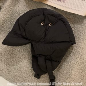 High-Quality Women's Down Russian Hat - Lightweight Warm Winter Ear Protection, 'My Head is Not Round' Design