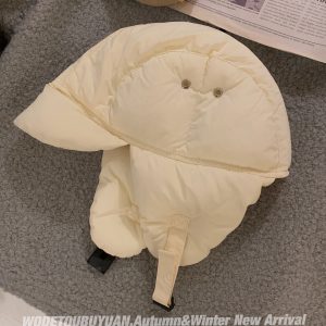 High-Quality Women's Down Russian Hat - Lightweight Warm Winter Ear Protection, 'My Head is Not Round' Design