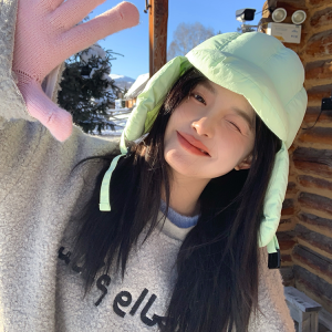 High-Quality Women's Down Russian Hat - Lightweight Warm Winter Ear Protection, 'My Head is Not Round' Design