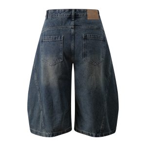 High Street American Retro Baggy Curved Knife Pants - Loose Wide-Leg Denim Cropped Trousers for Cool Guys
