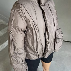 High Street Fashionable Short Cotton Puffer Jacket for Women - Trendy Loose Fit Warm Coat for Autumn and Winter
