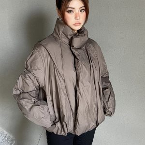 High Street Fashionable Short Cotton Puffer Jacket for Women - Trendy Loose Fit Warm Coat for Autumn and Winter