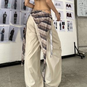 High Street Vintage Wide-Leg Pants for Women - Casual Loose Fit Hip-Hop Trousers - Trendy Summer Style