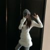 High Waist A-Line Spliced Woolen Skirt for Women - Cheese Milk Puff Design, Small Fragrance, Perfect for Spring and Winter Fashion