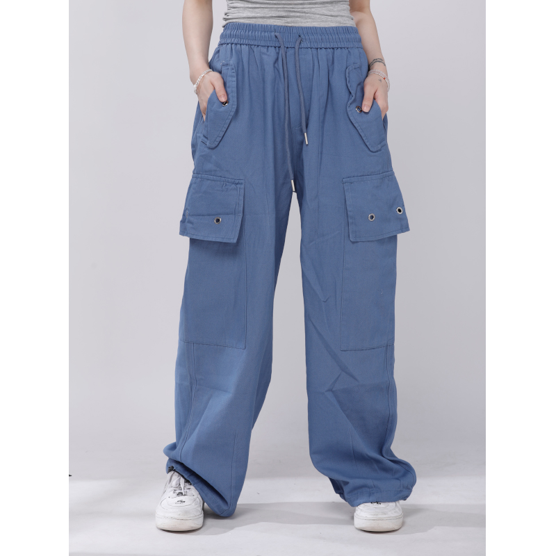 High Waist Loose Straight Jazz Dance Pants for Women - Casual Blue Jeans for Autumn Winter 스타일