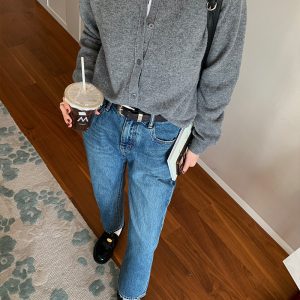 High Waist Slim Fit Tapered Straight Leg Jeans for Women - Versatile 9/10 Length - Trendy Spring Autumn Fashion 2022
