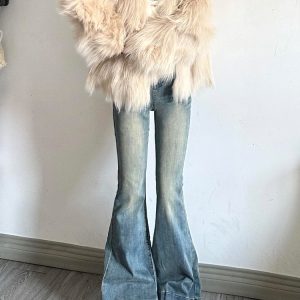 High-Waisted American Retro Flared Jeans for Women, Summer Slim Straight Bell-Bottom Wide-Leg Pants, 90s Y2K Style