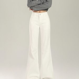 High-Waisted Black Flared Jeans for Women, Plush Lined, Loose Fit, Stretchy, Flattering, Autumn Winter Fashion Essentials