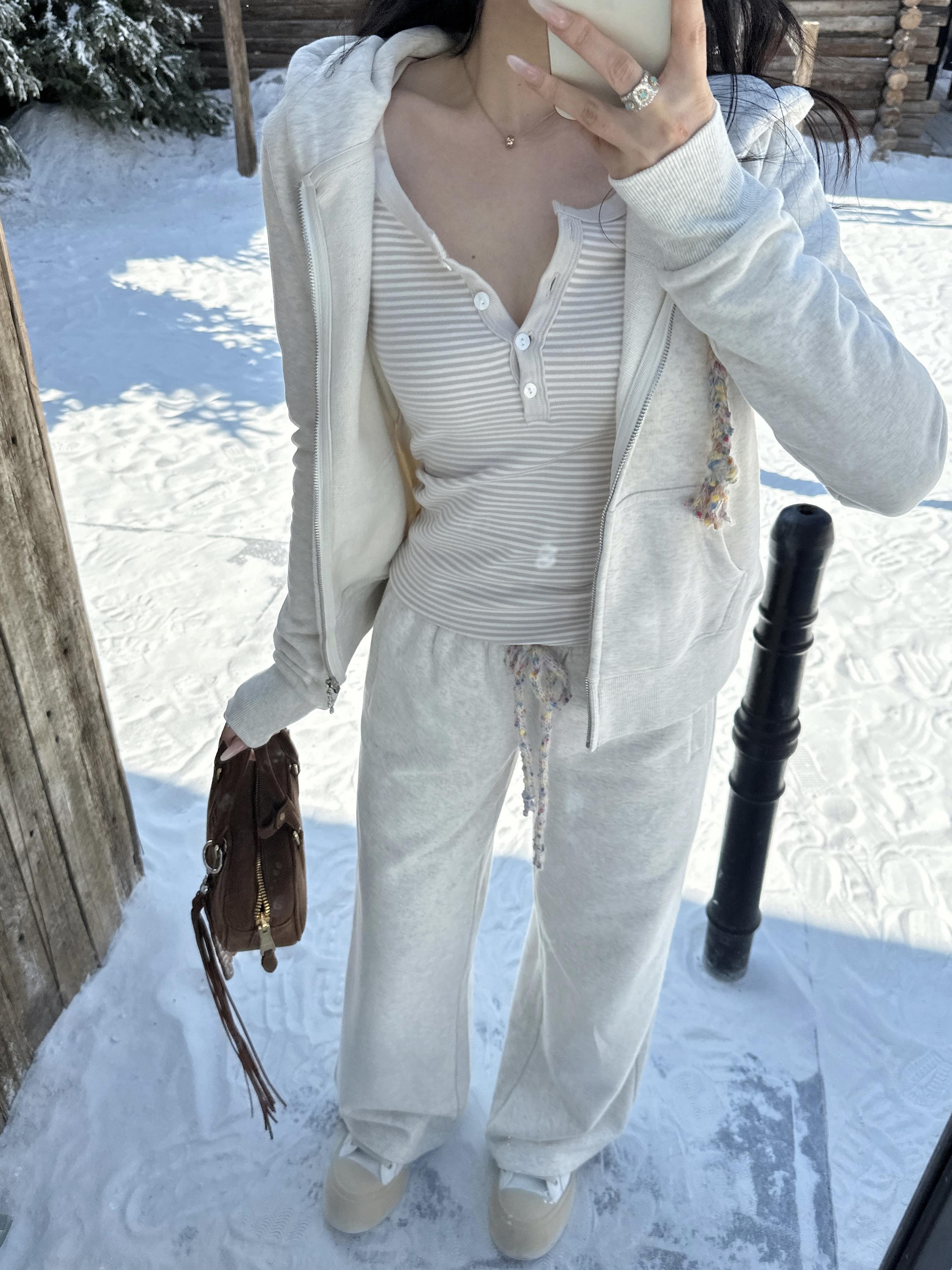 High-Waisted Colorful Rice Sweatpants with Drawstring - Soft & Delicate Milk Skin Feel, Trendy Comfortable Loungewear